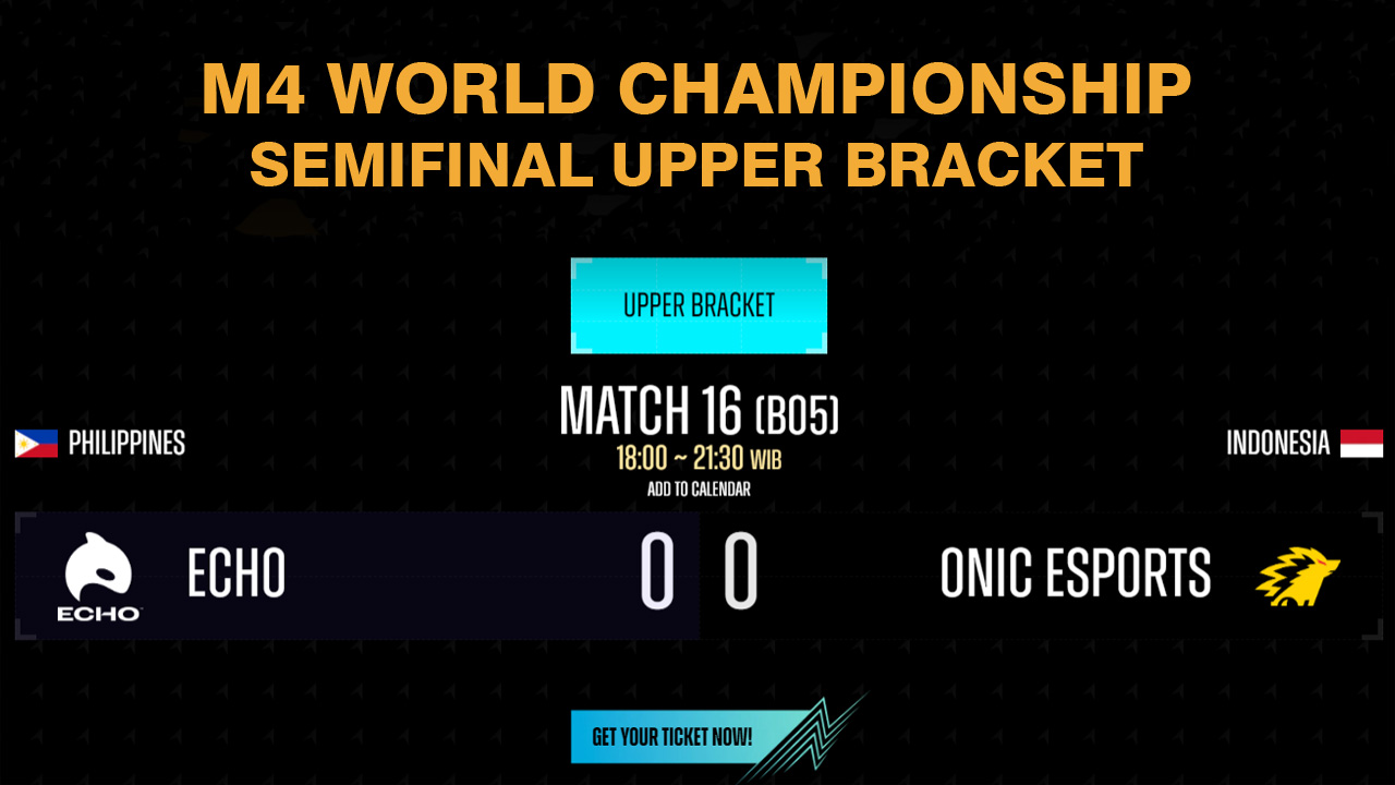 Jadwal ONIC Esports Vs ECHO di Semifinal Upper Bracket M4 World Championsip