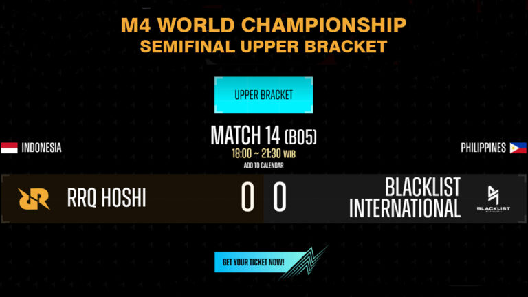 Jadwal RRQ Hoshi vs Blacklist International di M4 World Championship [Semifinal Upper Bracket]