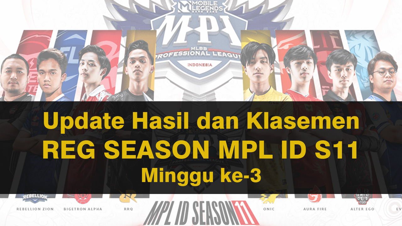 Update Hasil dan Klasemen MPL ID S11 Reg Season Minggu Ketiga (Half Season)