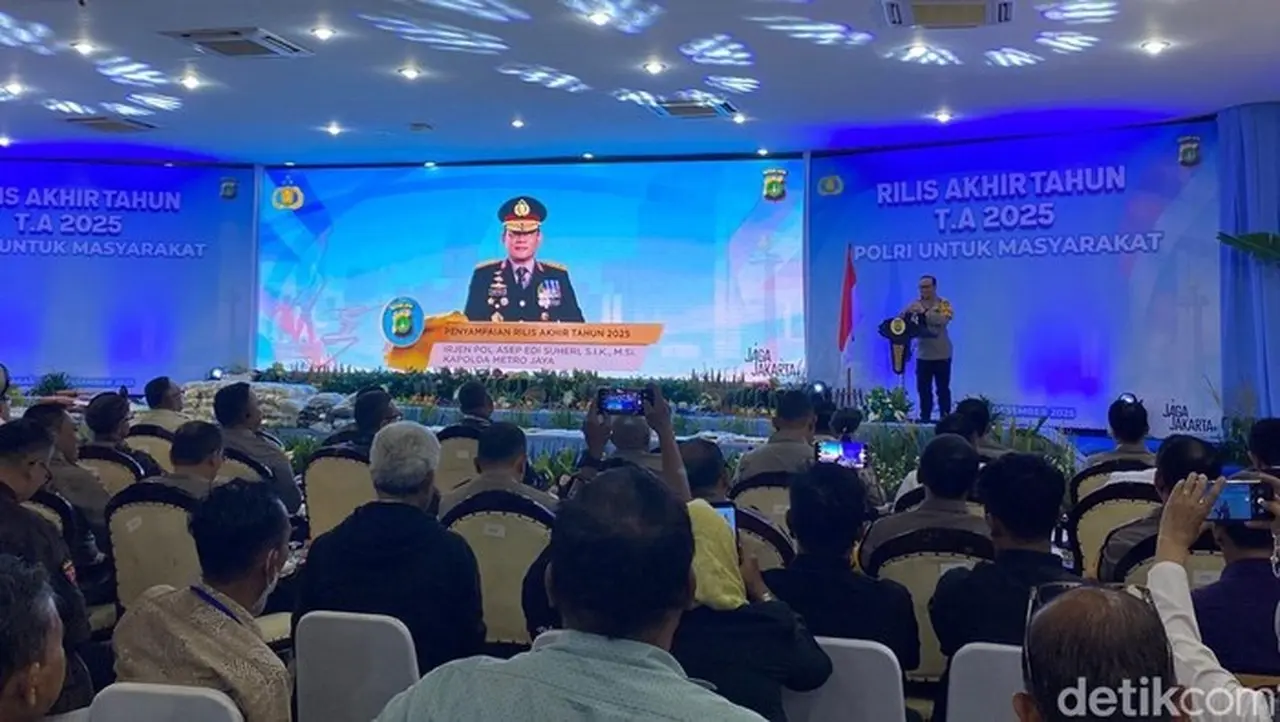 Rilis Akhir Tahun Polda Metro Jaya, Rabu (31/12/2025). (wildan Noviansah/detikcom)