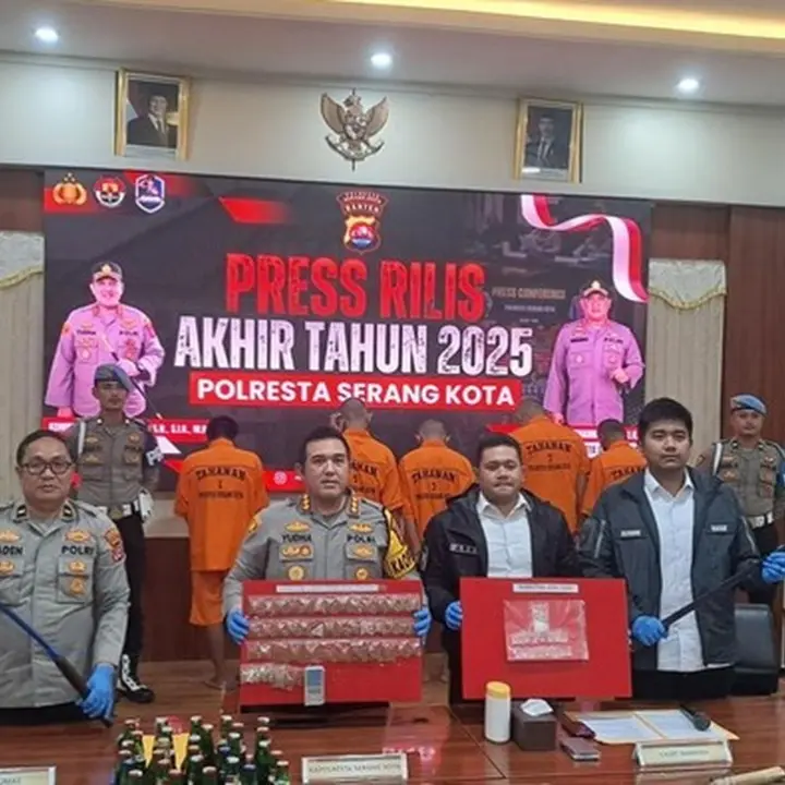 Polresta Serang Kota Ungkap 386 Kasus Kriminal dan 82 Kasus Narkotika di 2025