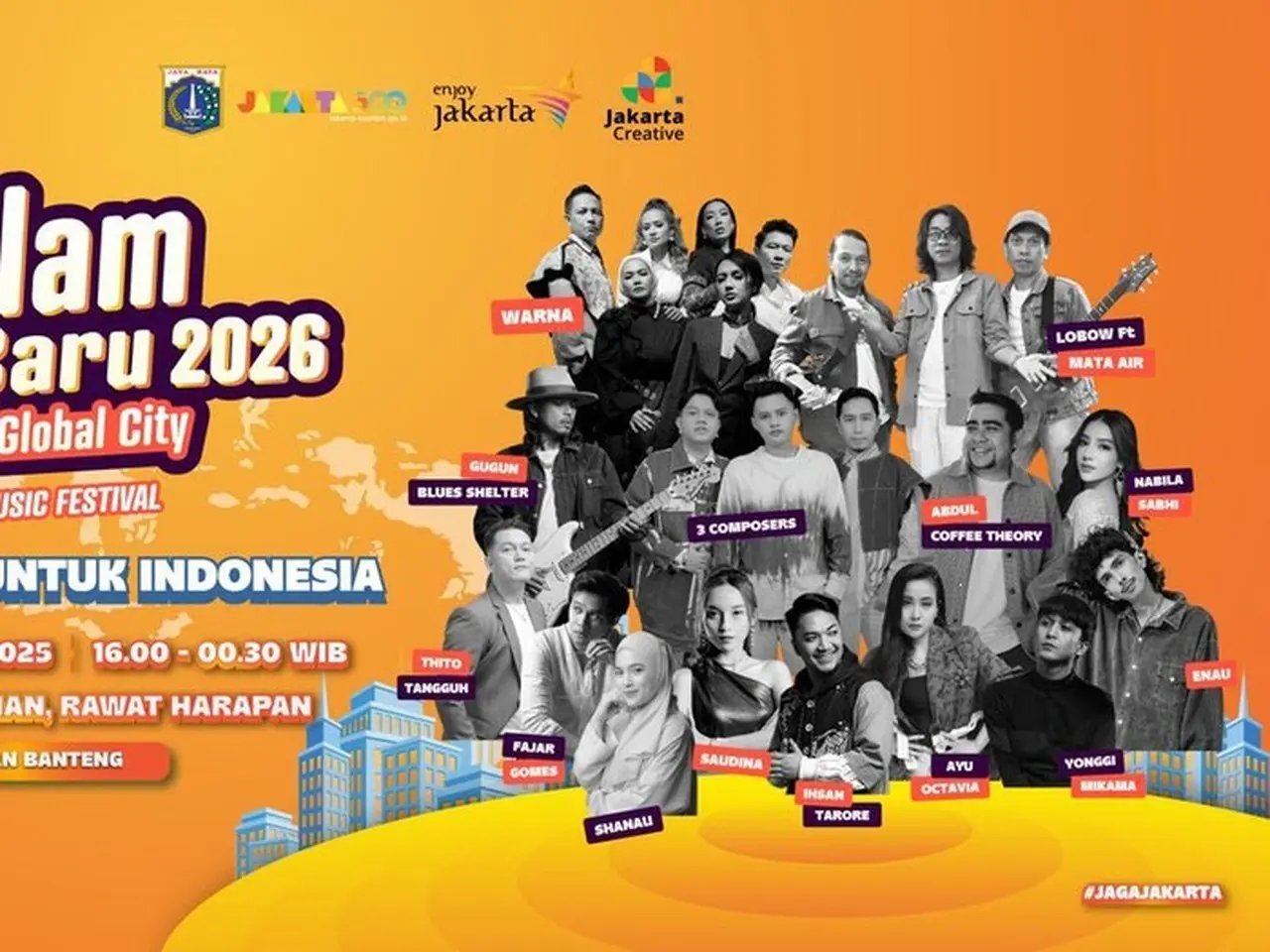 Warna Hingga Gugun Blues Shelter Hiasi Malam Tahun Baru Di Jakarta Music Festival 2025. (foto: Ist)