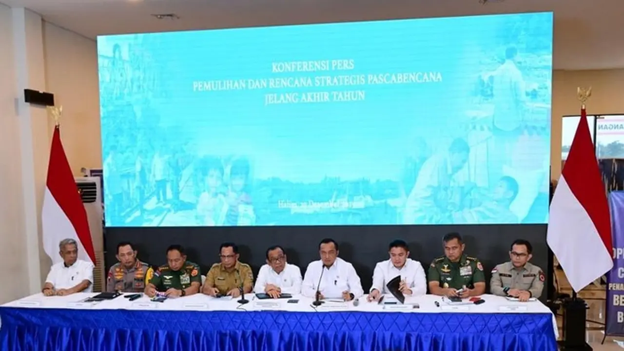 Konferensi Penanganan Bencana Di Lanud Halim Perdanakusuma, Jakarta, Senin (29/12/2025). (foto: Muchlis Jr Biro Pers Sekretariat Presiden)