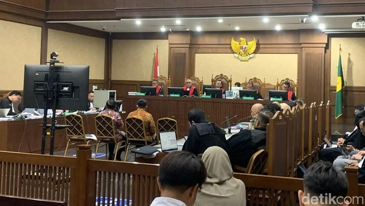 Foto: Suasana Sidang Kasus Dugaan Korupsi Pengadaan Laptop Chromebook Dan Chrome Device Management (cdm) Di Pengadilan Tipikor Jakarta Pusat. (mulia/detikcom).