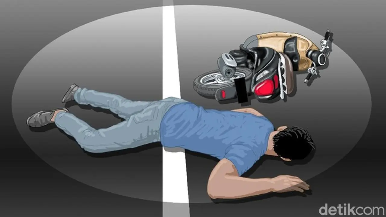 Ilustrasi Kecelakaan Motor. Foto: Edi Wahyono