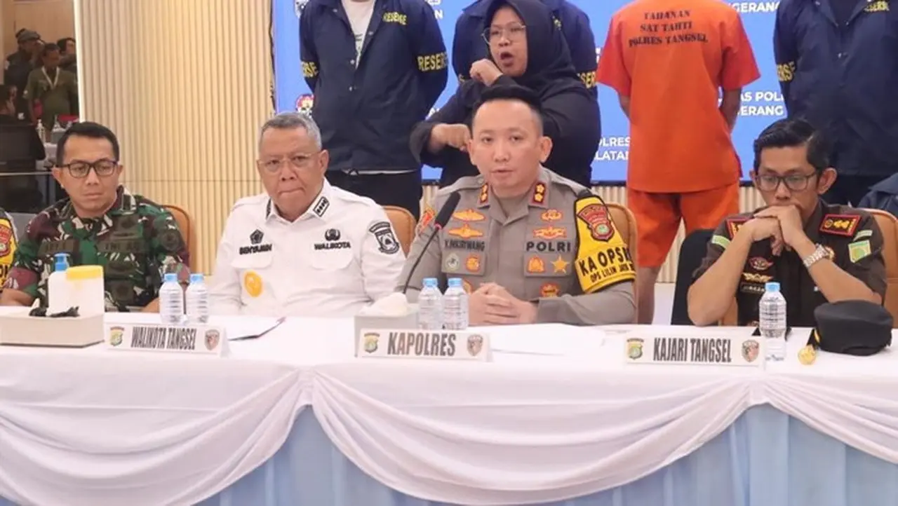 Foto: Konferensi Pers Polres Tangsel. (dok. Istimewa)