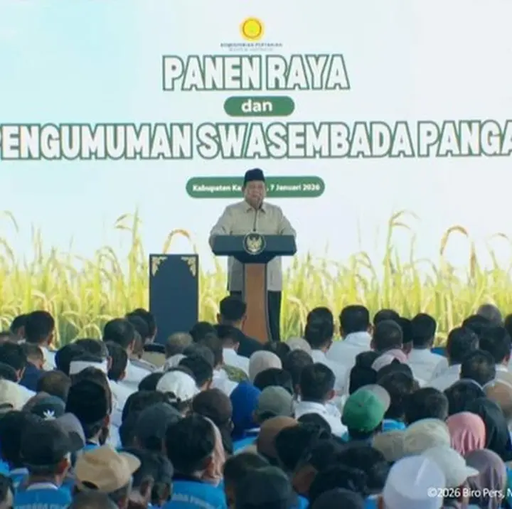 Prabowo Umumkan Indonesia Capai Swasembada Pangan, Akhiri Ketergantungan Impor