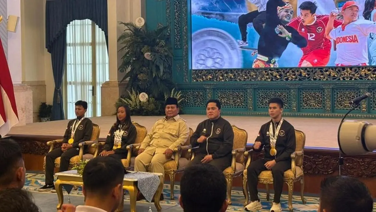 Presiden Prabowo Subianto Hadir Di Istana Negara, Jakarta, Menjelang Pemberian Bonus Kepada Atlet Peraih Medali Di Sea Games 2025. (firda Cynthia Anggrainy Al Djokya/detikcom)