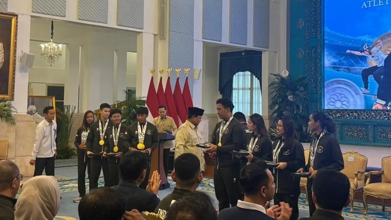 Foto: Prabowo Subianto Resmi Serahkan Bonus Ke Atlet Peraih Medali Sea Games (firda/detikcom)