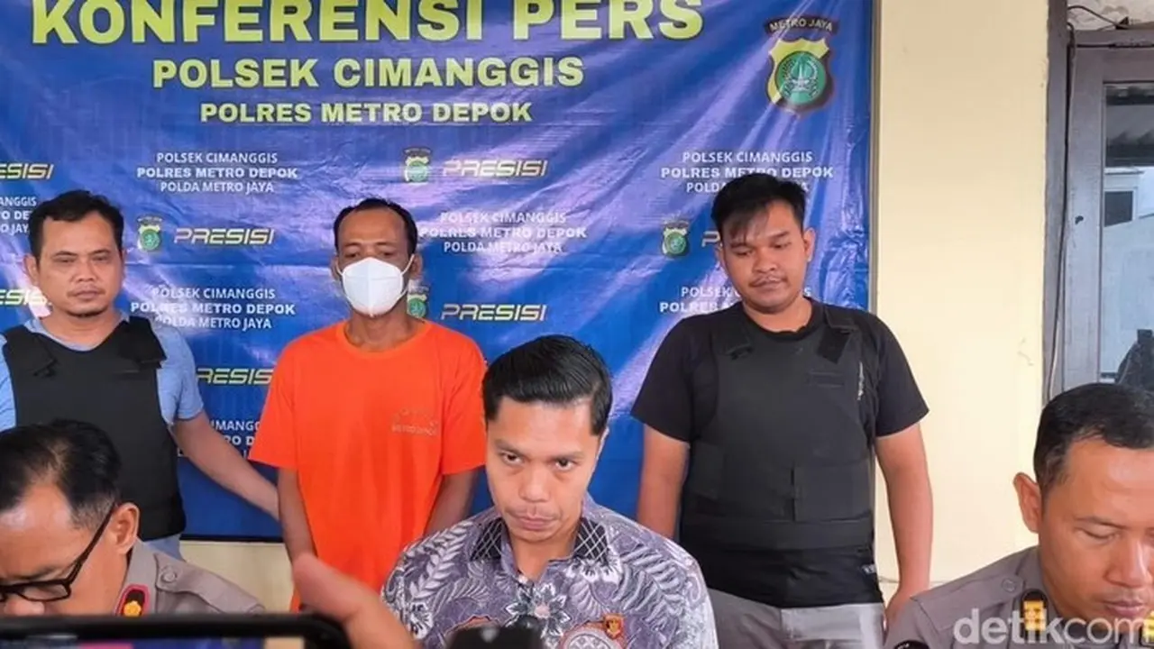 Polisi Merilis Pelaku Pembunuhan Di Cilangkap, Tapos, Depok. (kurniawan Fadilah/detikcom)