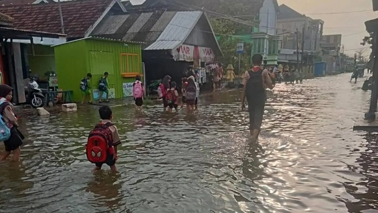Banjir Di Desa Tridonorejo, Kecamatan Bonang, Kabupaten Demak (dok. Istimewa)