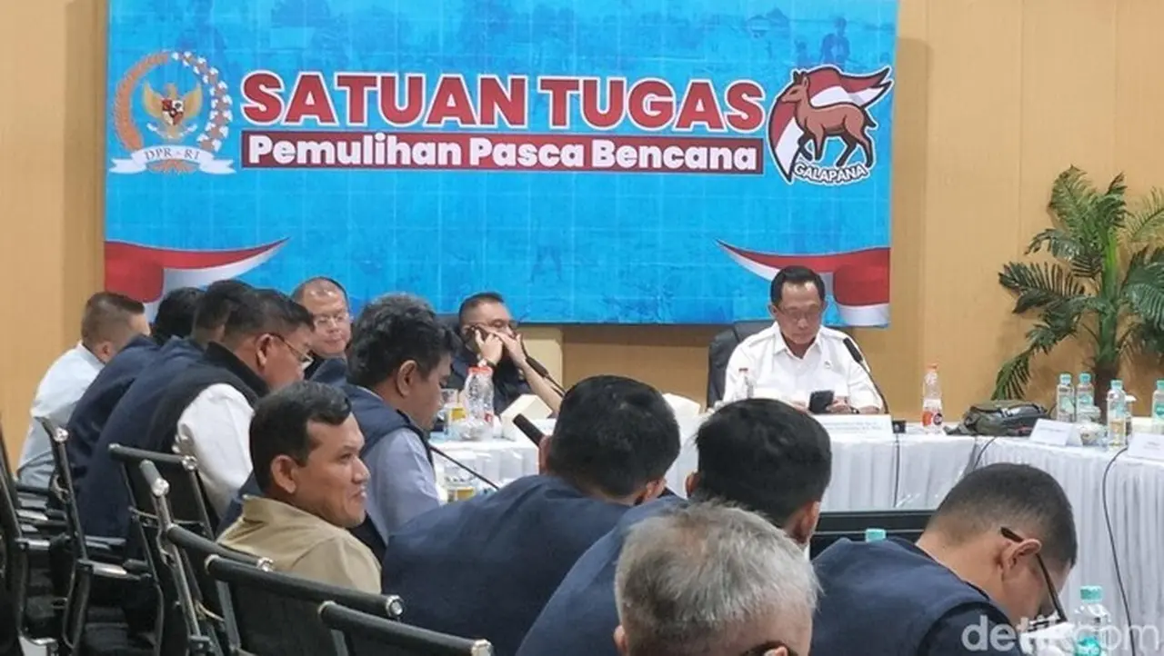 Foto Rakor Satgas Pemulihan Pascabencana Dpr Dan Satgas Percepatan Rehabilitasi Dan Rekonstruksi Pascabencana Pemerintah: (gibran Maulana/detikcom)