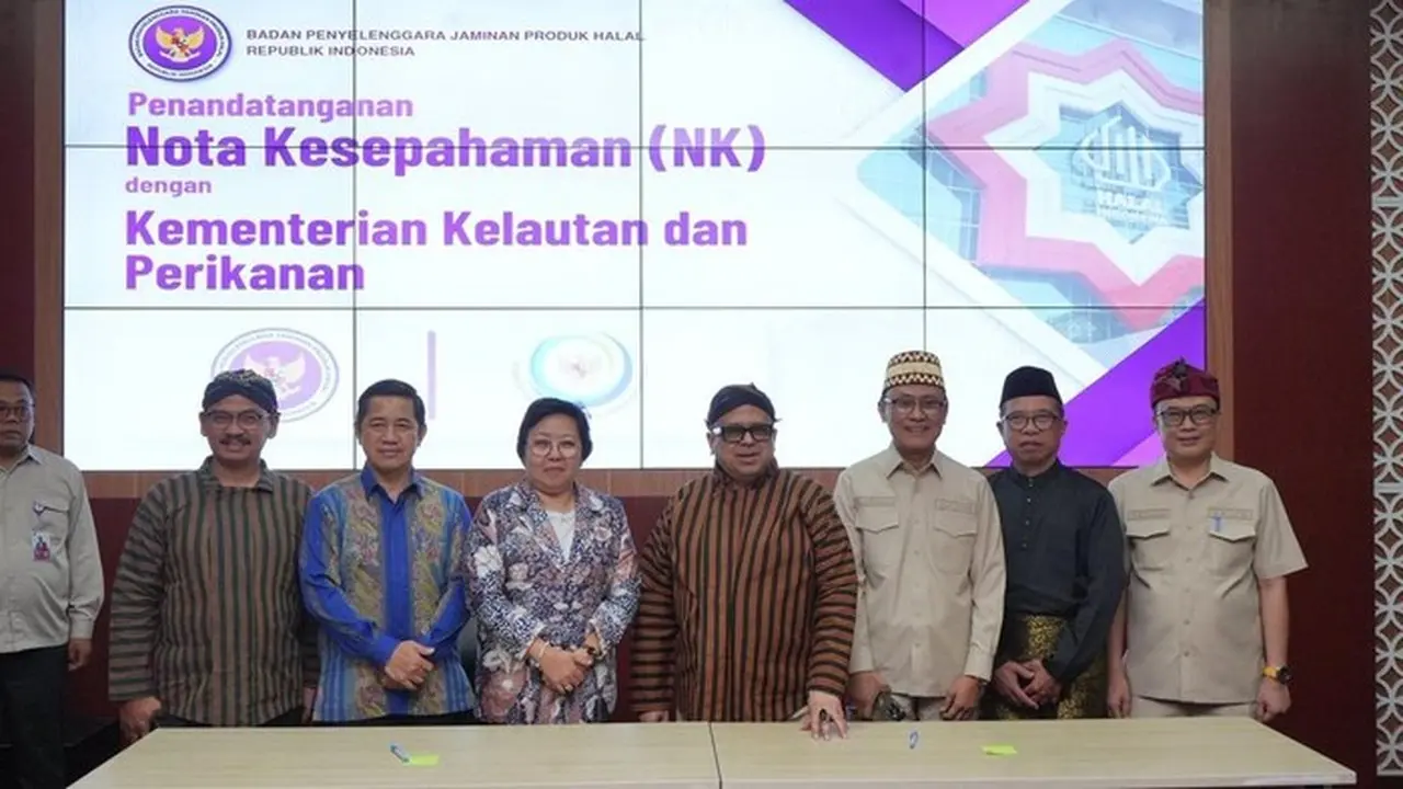 Foto: Badan Penyelenggara Jaminan Produk Halal (bpjph) Menjalin Kerja Sama Dengan Kementerian Kelautan Dan Perikanan (kkp) Dan Enam Lembaga Lainnya. (dok. Ist)