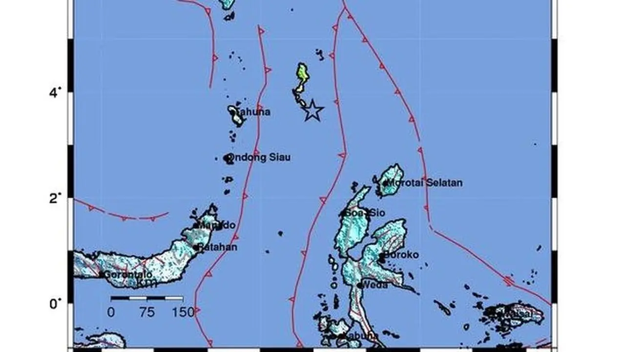 Titik Gempa Di Melonguane, Sulut (foto: Dok. Bmkg)