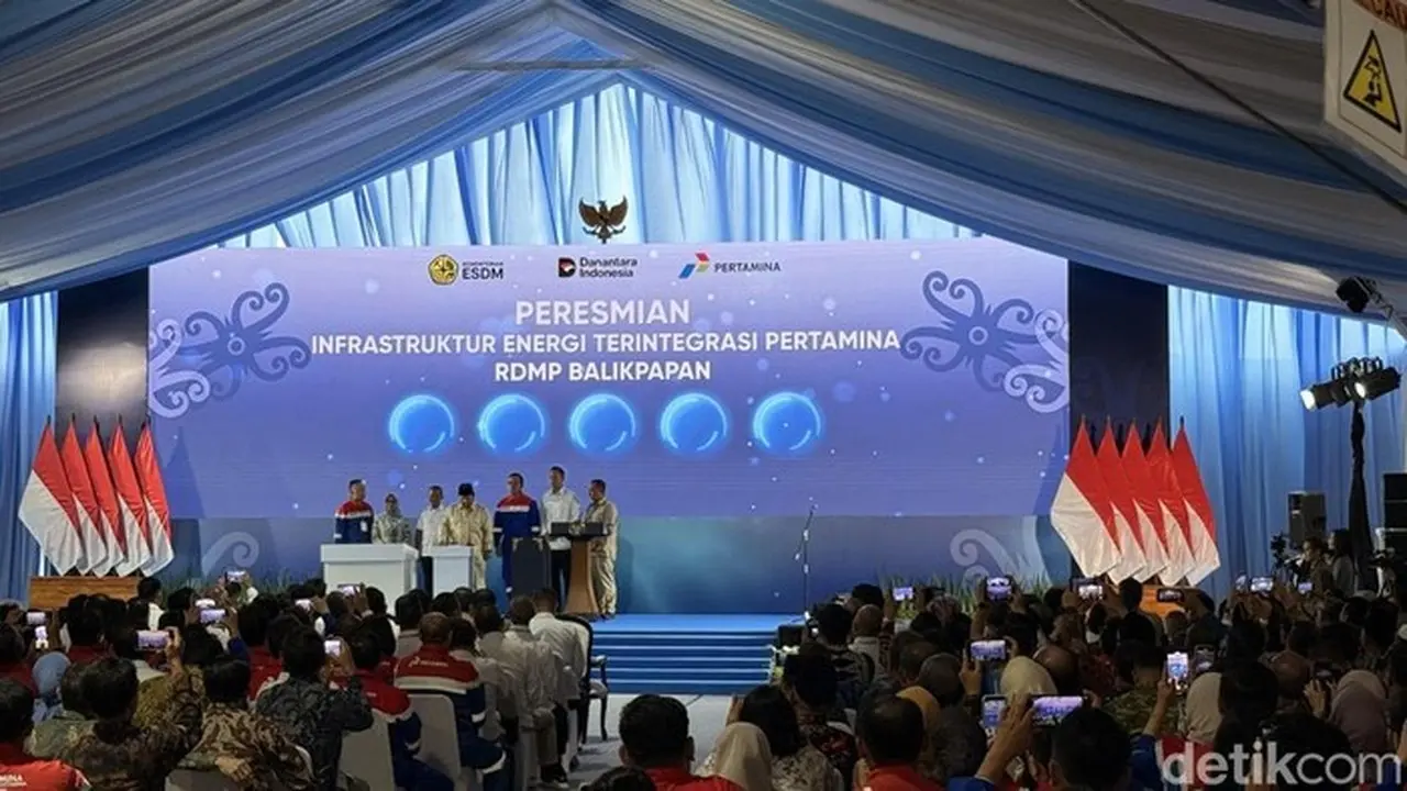 Foto: Prabowo Resmikan Rdmp Balikpapan. (eva/detikcom)