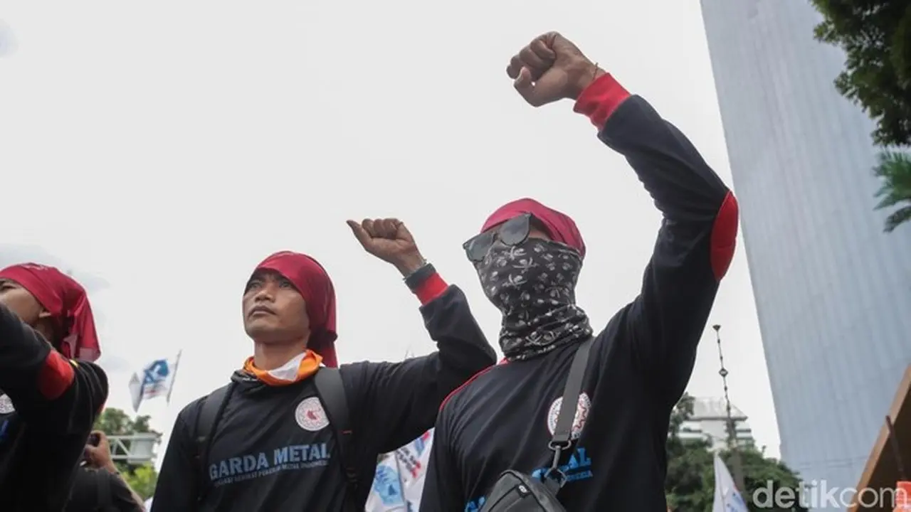 Demo Buruh (gilang Faturahman/detikfoto)