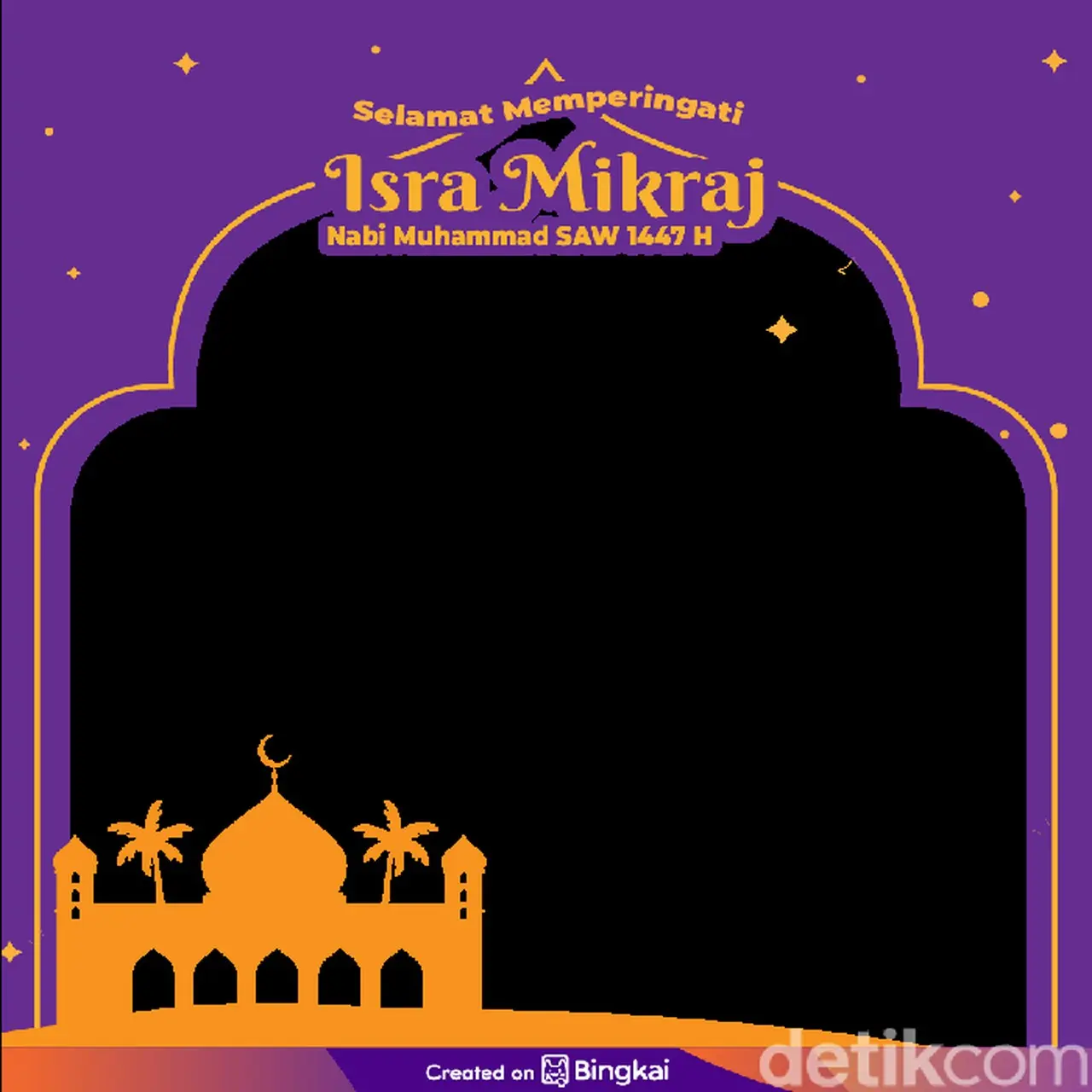 Twibbon Isra Miraj 2026 (foto: Bingkai.id Detikcom)