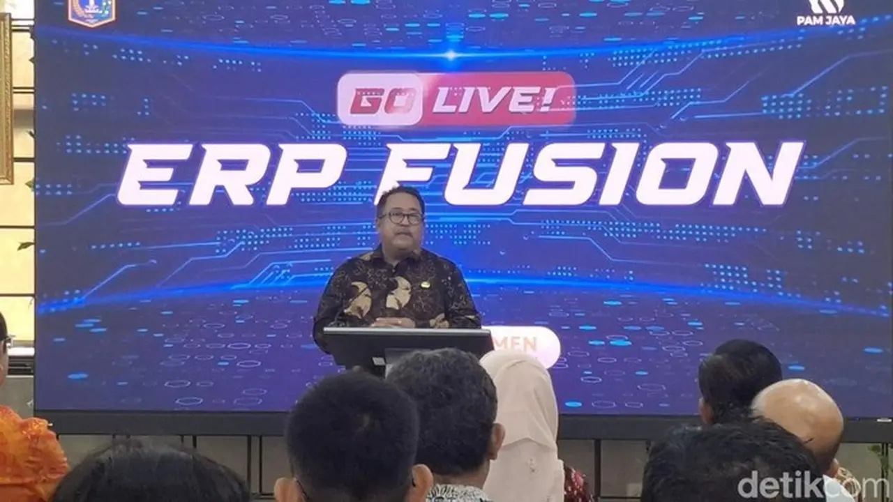Foto: Pam Jaya Resmi Mengoperasikan Sistem Enterprise Resource Planning (erp) Fusion Yang Mengintegrasikan Seluruh Proses Bisnis Perusahaan, Mulai Dari Perencanaan Hingga Pelayanan Pelanggan. (belia/detikcom)