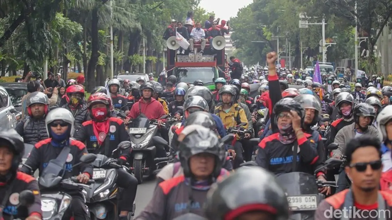 Demo Penolakan Ump Jakarta 2026 (foto: Gilang Faturahman/detikfoto)