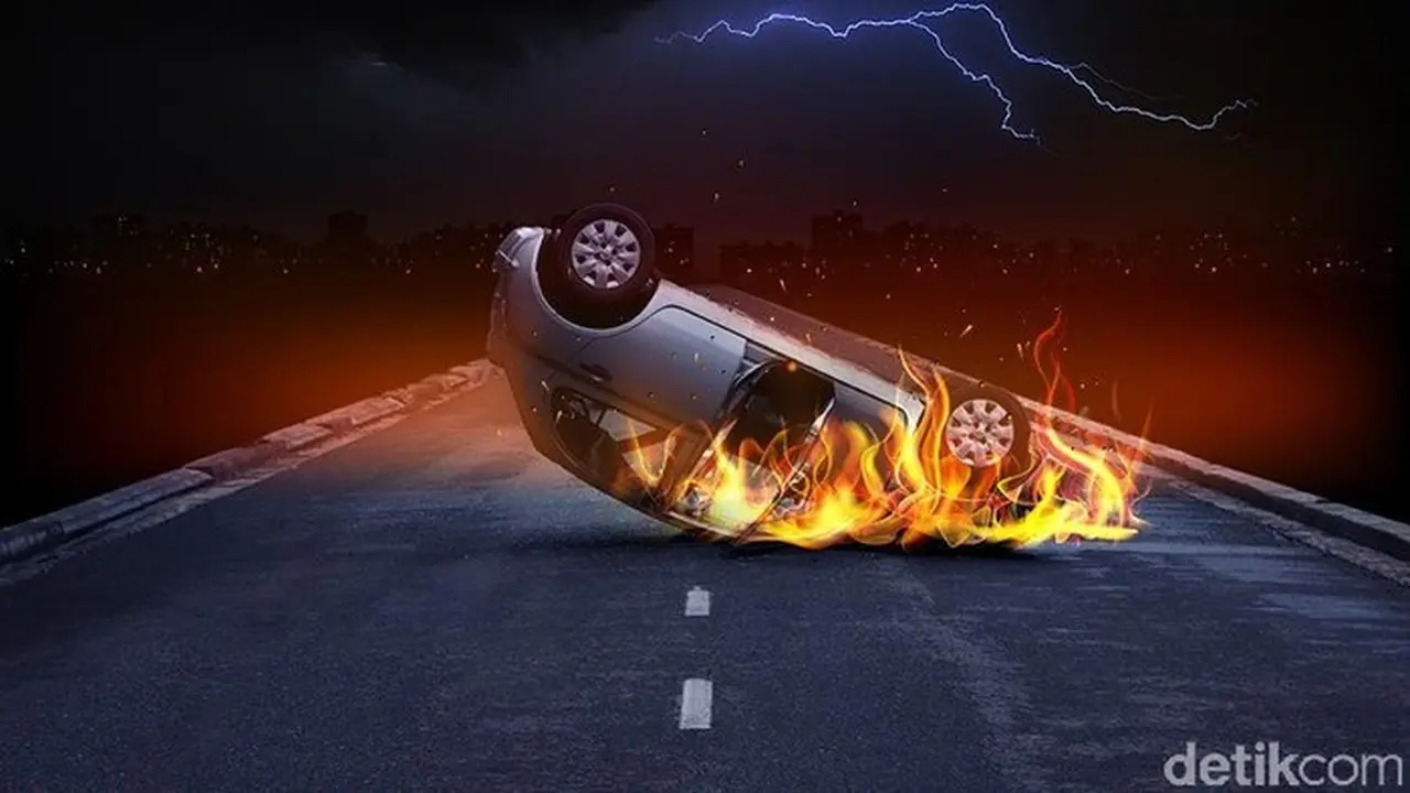 Ilustrasi Mobil Terbakar (luthfy Syahban/detikcom)