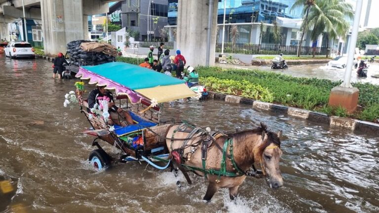 Banjir Kelapa Gading: Motor Mogok, Delman Tetap Melaju di Jalan Boulevard