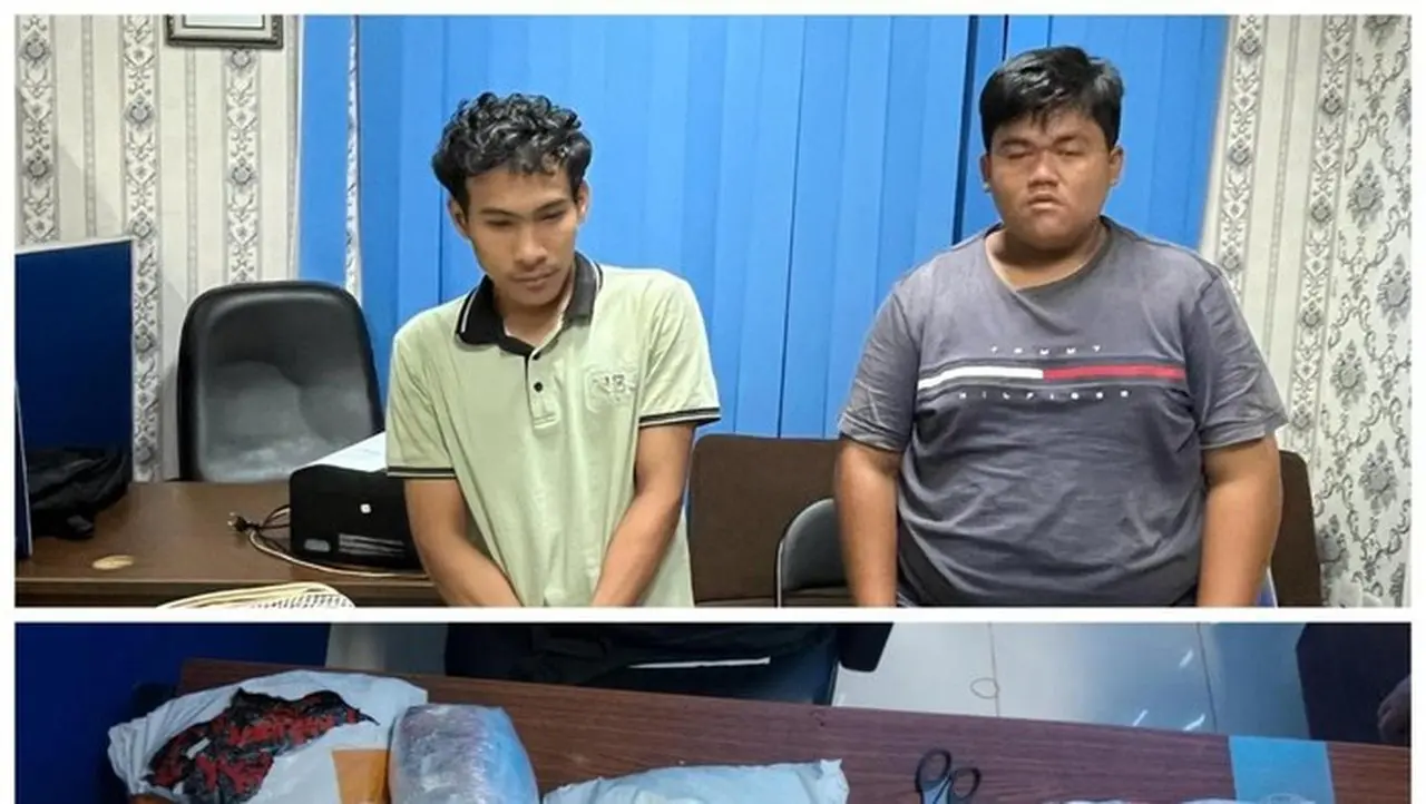 Foto: Tq Warga Kota Palembang, Sumsel; Dan Pz Warga Kabupaten Penukal Abab Lematang Ilir (pali), Sumsel Ditangkap Di Jalinsum Bayung Lencir Jambi, Kabupaten Musi Banyuasin Karena Membawa Narkoba. (dok. Istimewa)