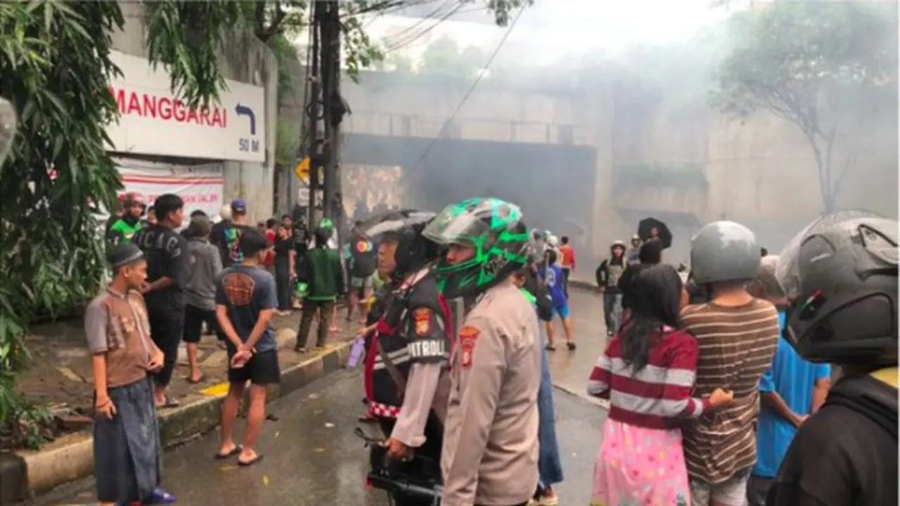 Tawuran Antarwarga Kembali Terjadi Di Underpass Manggarai, Jakarta Selatan (jaksel). Tawuran Telah Dibubarkan Kepolisian. (dok Polres Jaksel)