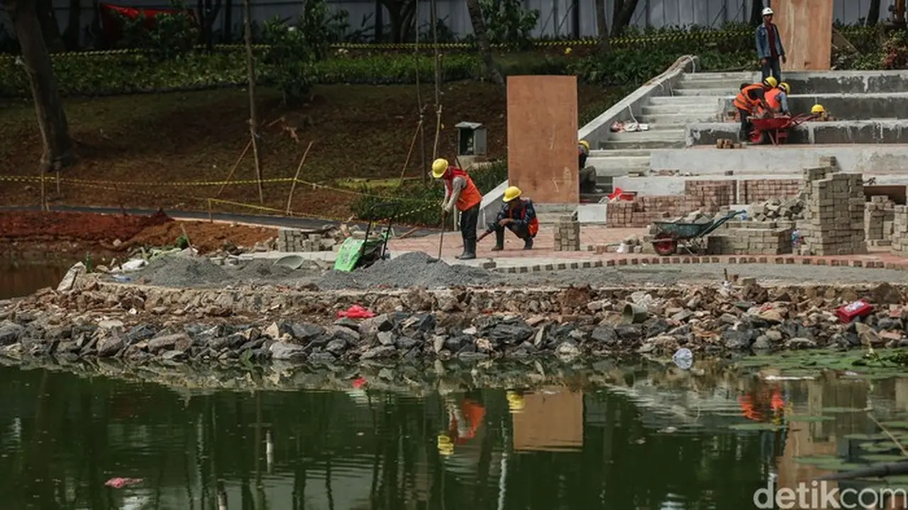 Pembangunan Taman Bendera Pusaka (foto: Rifkianto Nugroho/detikfoto)