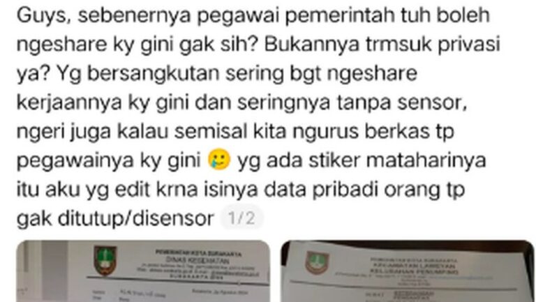 Pegawai Kelurahan Unggah Dokumen Rio Haryanto, BKPSDM Solo Ungkap Alasannya