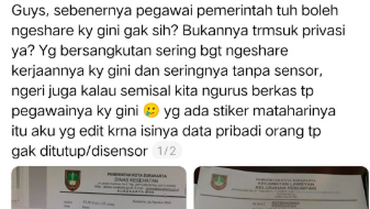 Pegawai Kelurahan Solo Terancam Sanksi Berat Akibat Unggah Dokumen Rio Haryanto