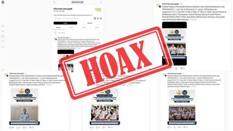 Waspada Hoaks Rekrutmen CPNS Imigrasi 2026 Beredar di Threads, Kemenimipas Tegaskan Informasi Tidak Benar