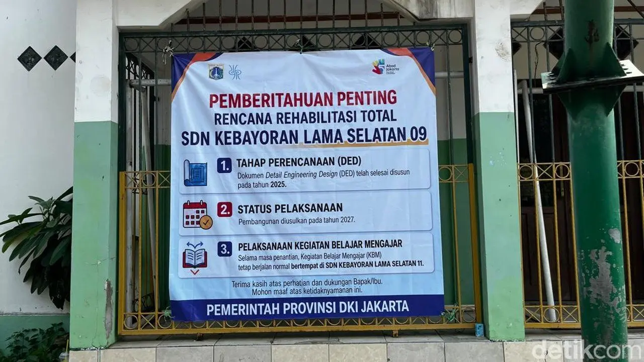 Bangunan SDN Kebayoran Lama Selatan 09 Roboh Sejak 2 Tahun Lalu, Ratusan Siswa Terpaksa Belajar Siang Hari