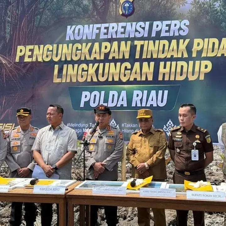 Polda Riau Jerat Dua Tersangka Perusak 118 Hektare Hutan Mangrove di Rokan Hilir