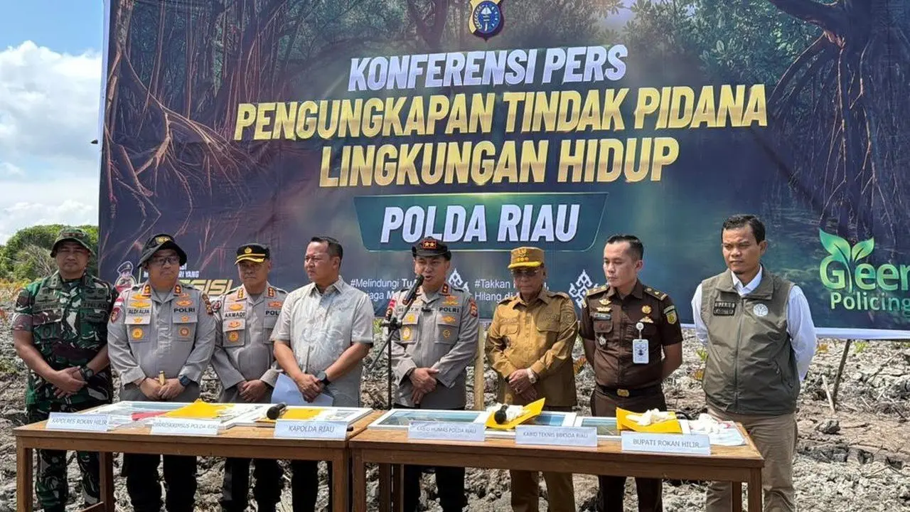 Polda Riau Jerat Dua Tersangka Perusak 118 Hektare Hutan Mangrove di Rokan Hilir