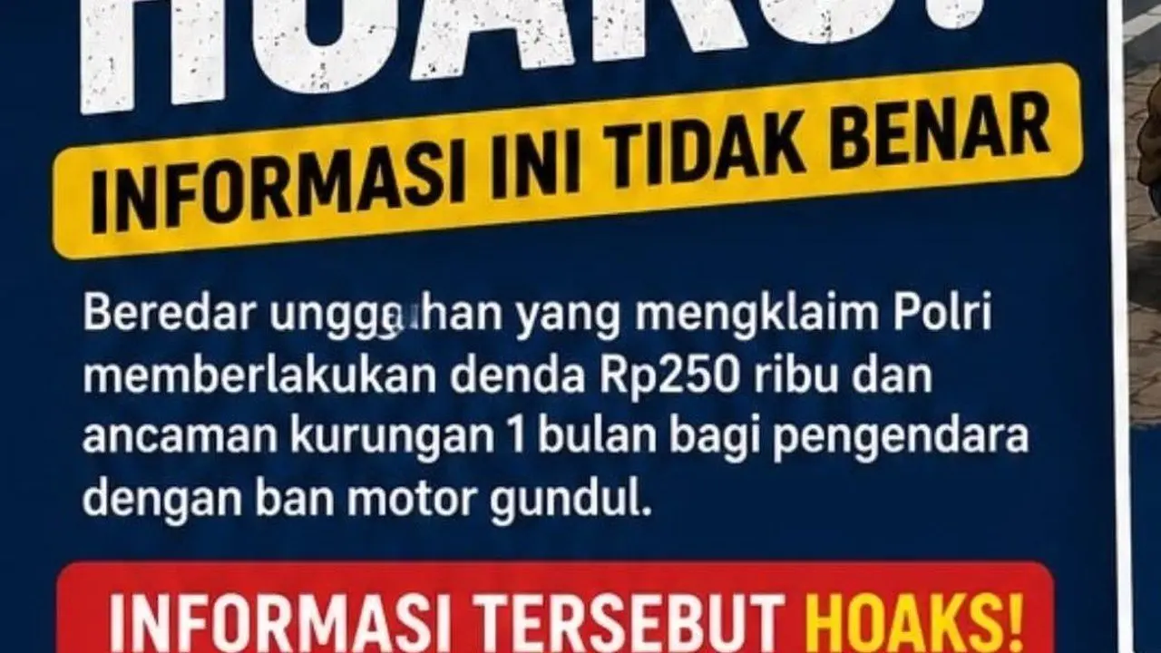 Polri Bantah Hoaks Denda Rp 250 Ribu untuk Ban Gundul