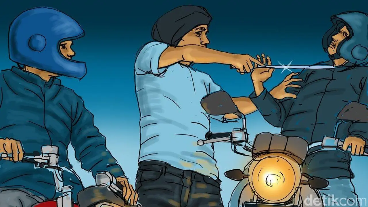 Pria di Koja Dibacok Begal Pakai Gancu, Motor Raib